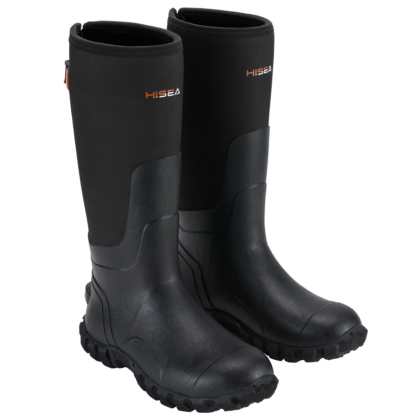 HISEA Men's Rain Boots Waterproof Insulated Fishing Hunting Farm Mud Work Boots