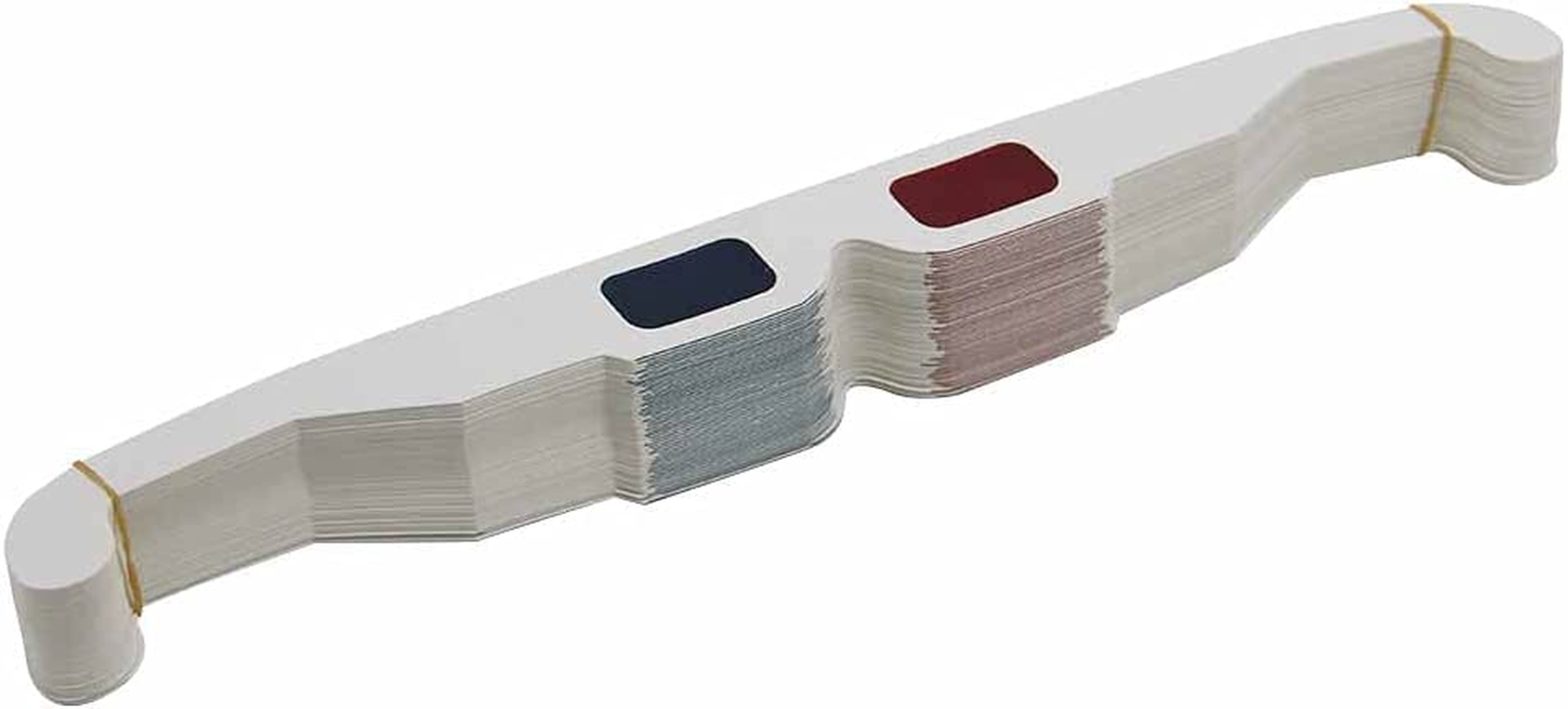50 Pairs - Flat- 3D Glasses Red and Cyan White Frame Anaglyph Cardboard