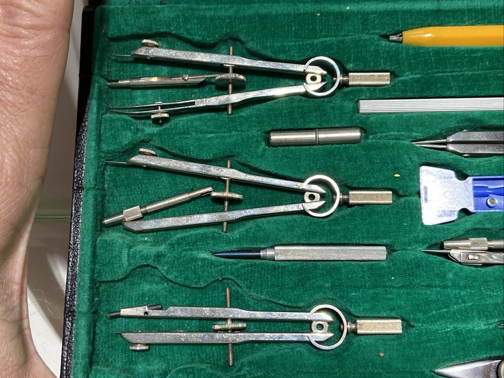 Vintage German Drafting Set 19- Tools Precision Engineering Drawing Kit