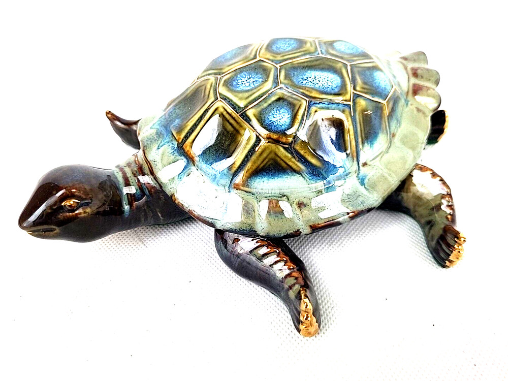 Ceramic Turtle Figurine 8"