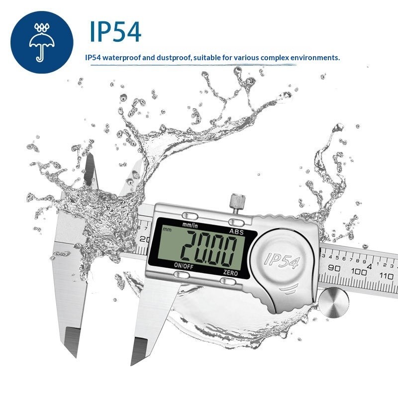 Digital Caliper IP54 Waterproof Stainless Steel Measuring Tool 6 Inch LCD