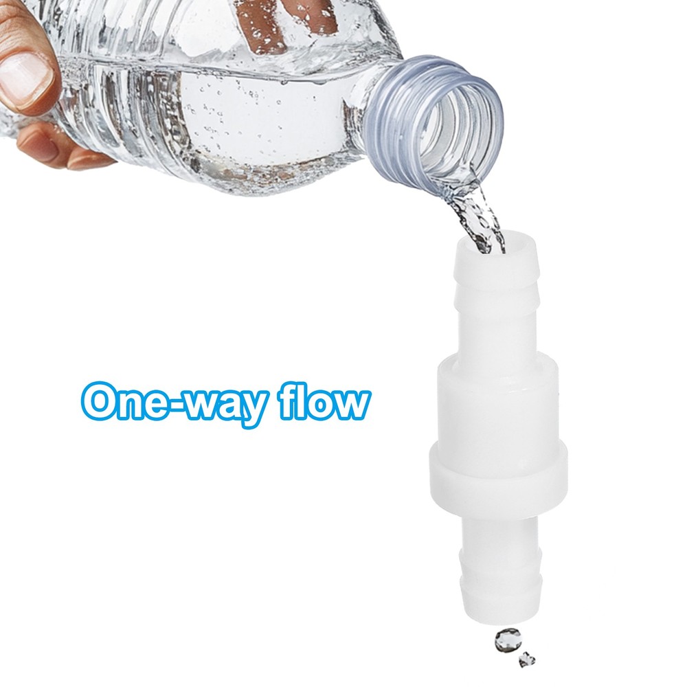 2 Pcs 1/2" Plastic One Way Inline Check Valve Barb Hoses Non Return White