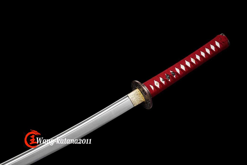 Handmade Full Tang Red Japanese Samurai Katana Function Sharp Sword Spring Steel