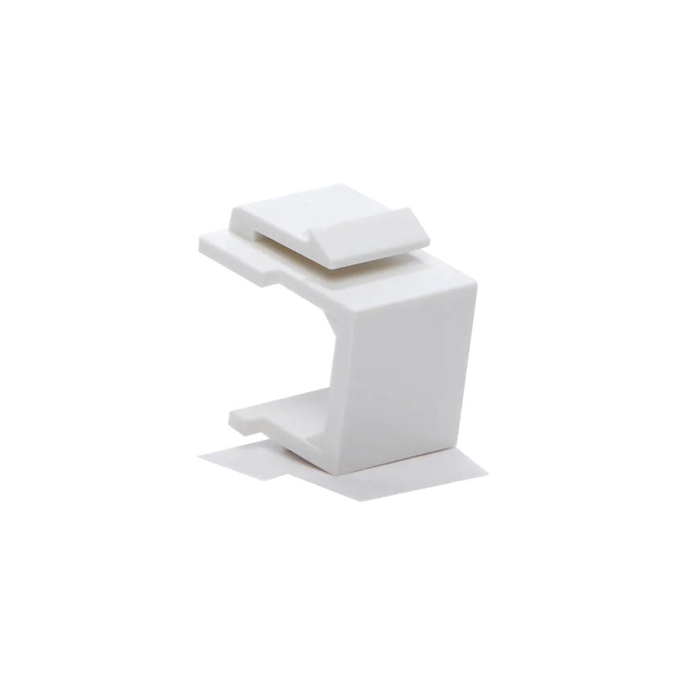 White Snap-In Keystone for Blank Insert Face Wall Plate (10 Pack)