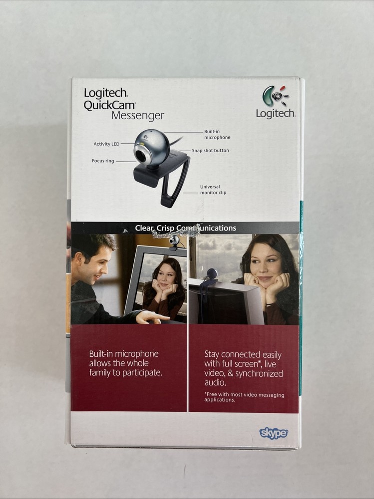 NOS 2007 Logitech QuickCam Messenger Computer Laptop Webcam SHELF WEAR BOX