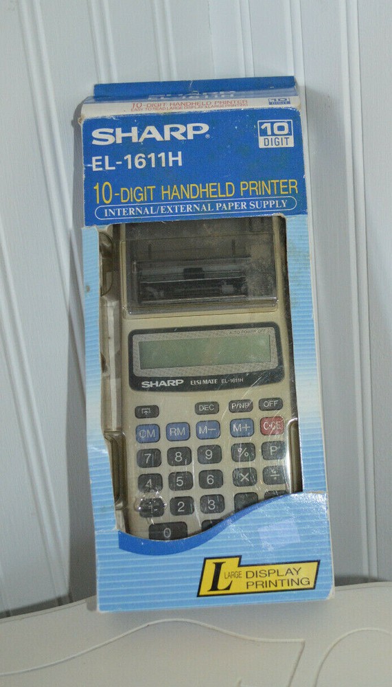 VTG SHARP HANDHELD PRINTER EL-1611H 10-Digit Large Display Printing VGC