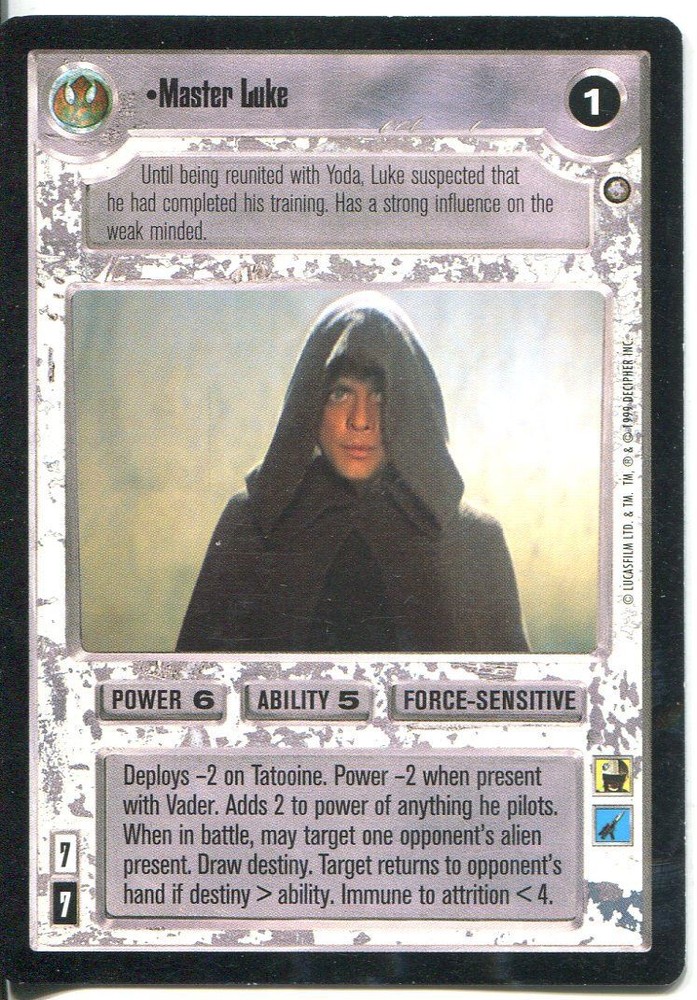 Star Wars CCG Enhanced Jabbas Palace Master Luke