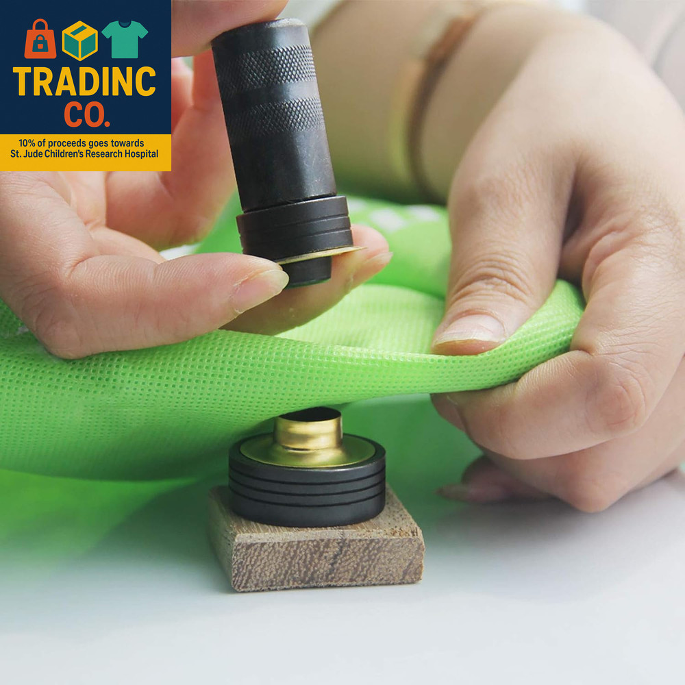 Grommet Kit, 3/8" and 1/2" Solid Brass Grommets with Eyelets Setting Tool and S