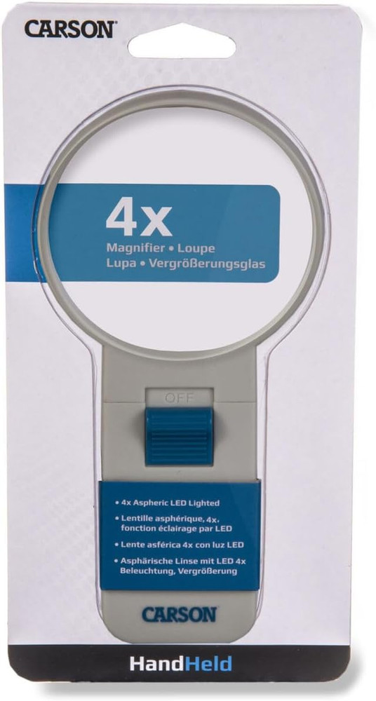 4X Hand Held 3.0'' Aspheric LED Lighted Magnifier