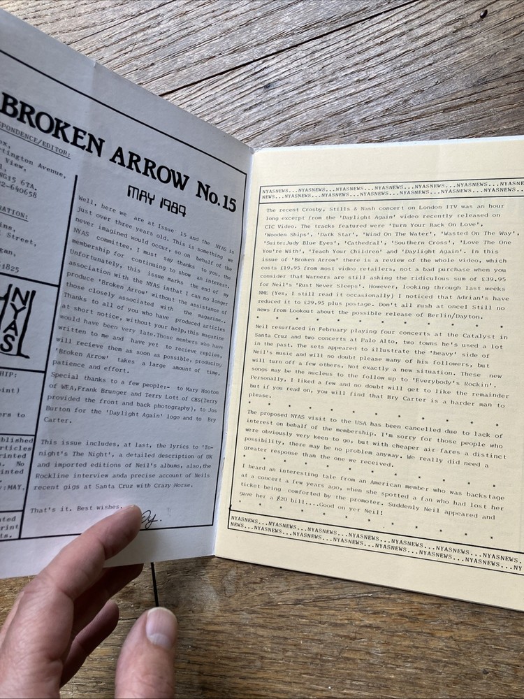 Broken Arrow 17 issues 1989-1991 Neil Young Fanzine #s 15 - 44