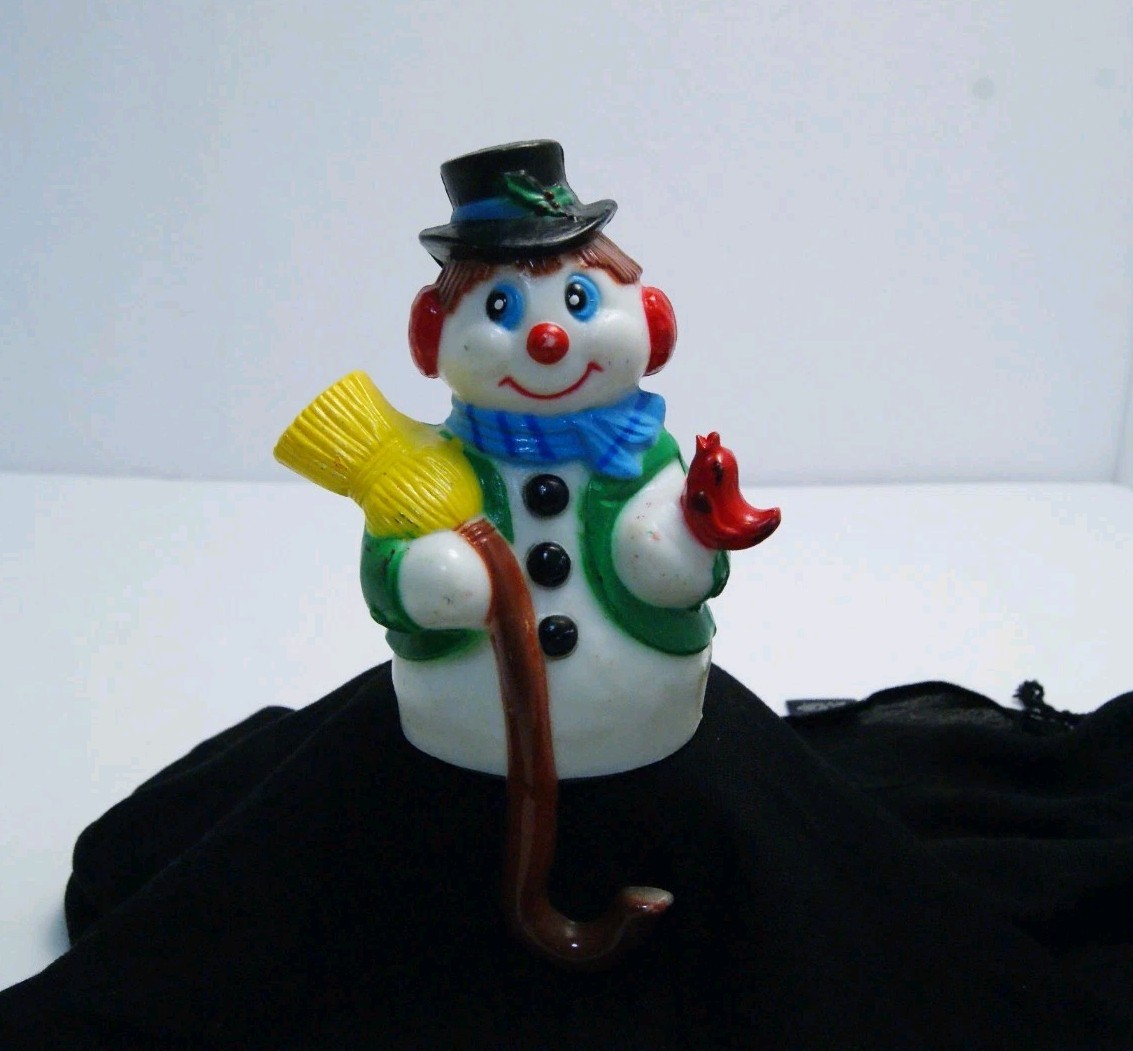 Vintage 1980s Plastic Holiday Stocking Hanger Set – Santa Snowman Reindeer READ