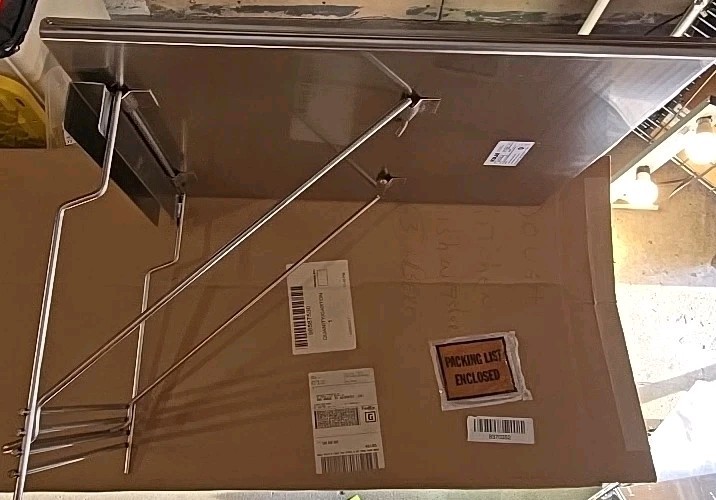 ECOLAB LOAD-N-FOLD 21" X 25" Stainless Steel Fold Down Wall Table Made in U.S.A.