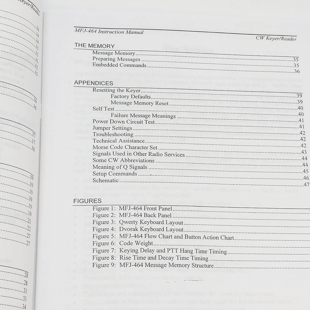MFJ-464 CW Keyer/Reader Original MFJ Manual