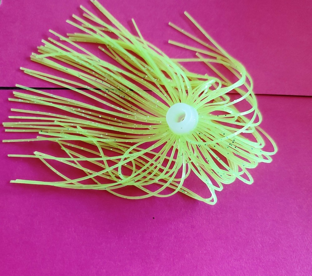 10 CHARTREUSE SILVER FLAKE UMBRELLA SKIRTS FOR BUZZ BAITS, SPINNER BAITS, JIGS
