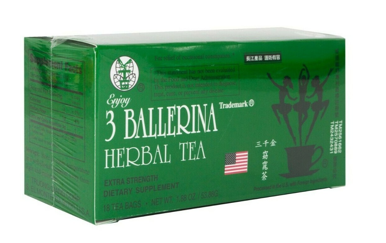 3 Ballerina Dieters Tea, Extra Strength, Orig. Flavor, 18 bags (6 BOXES) 12/26