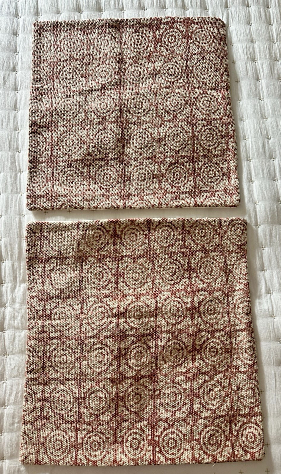 NWOT Pottery Barn Throw Pillow Cover Only Medallion Global 100% Cotton ~Set of 2