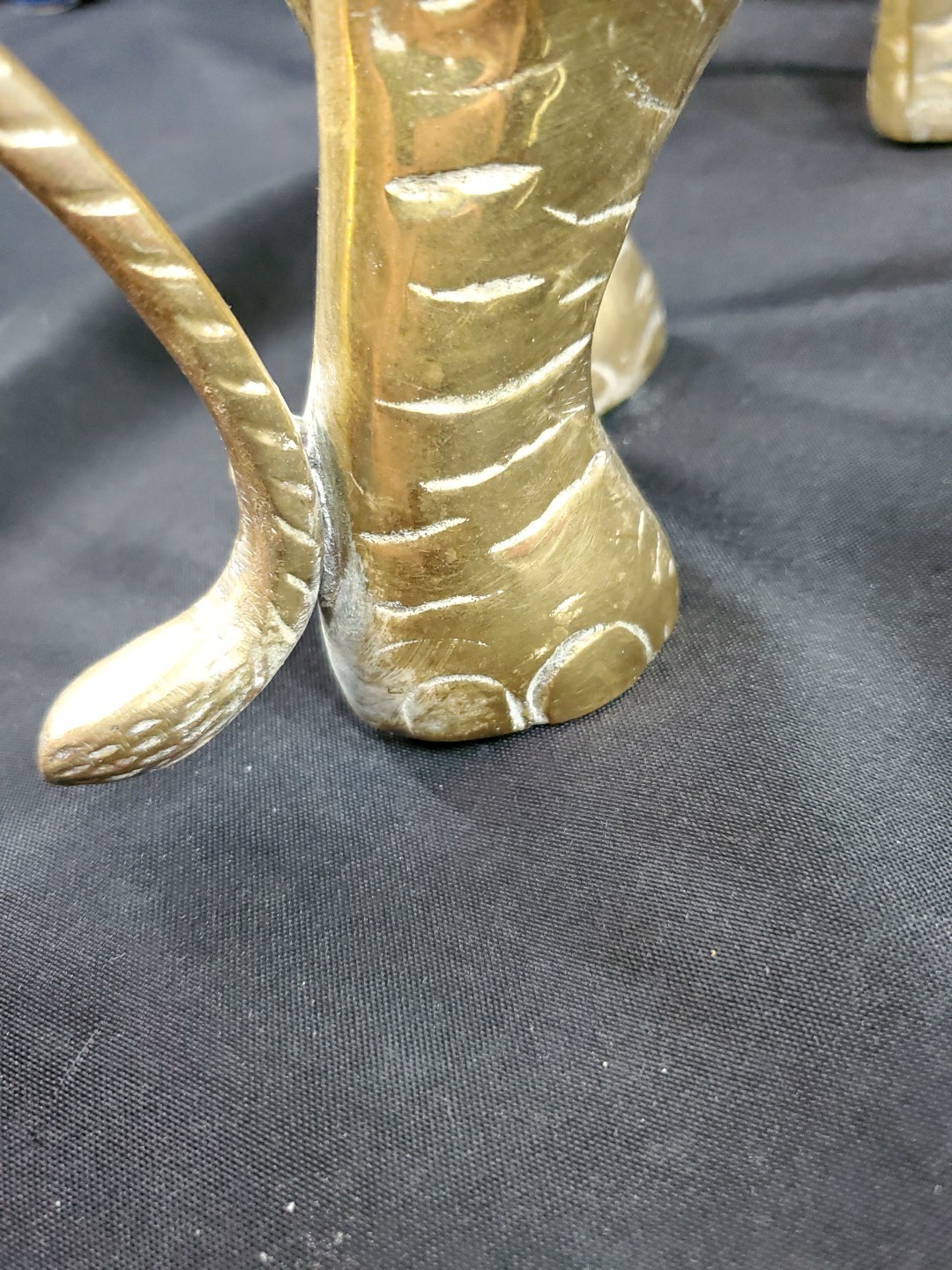 MCM Mid Century Brass Huge Elephant Statue Figurine 21' Over 9 Pounds XL Size *