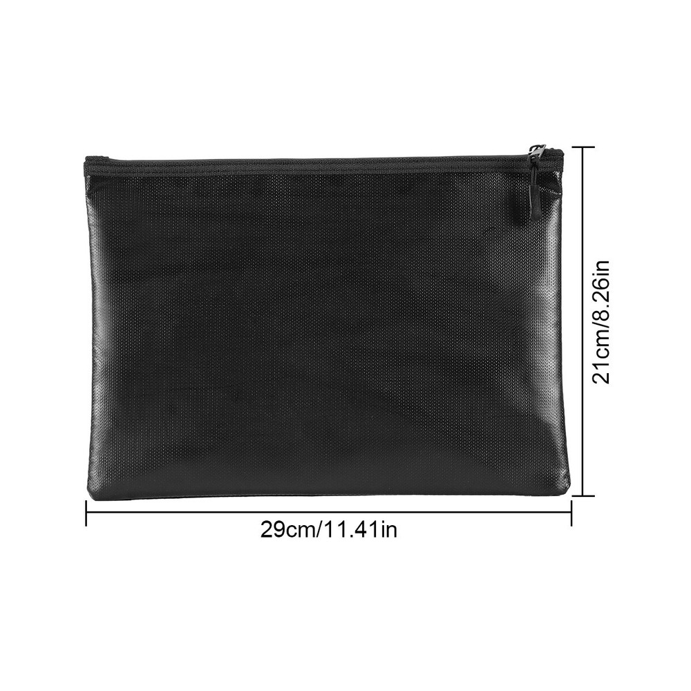 2000℉ Fire Proof Money Bag Fireproof Document Pouch Waterproof Safe Cash M Size