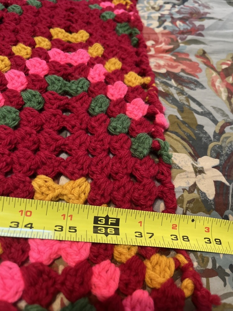vintage Chevaron Pattern afghan- 38” X 57” -Nice