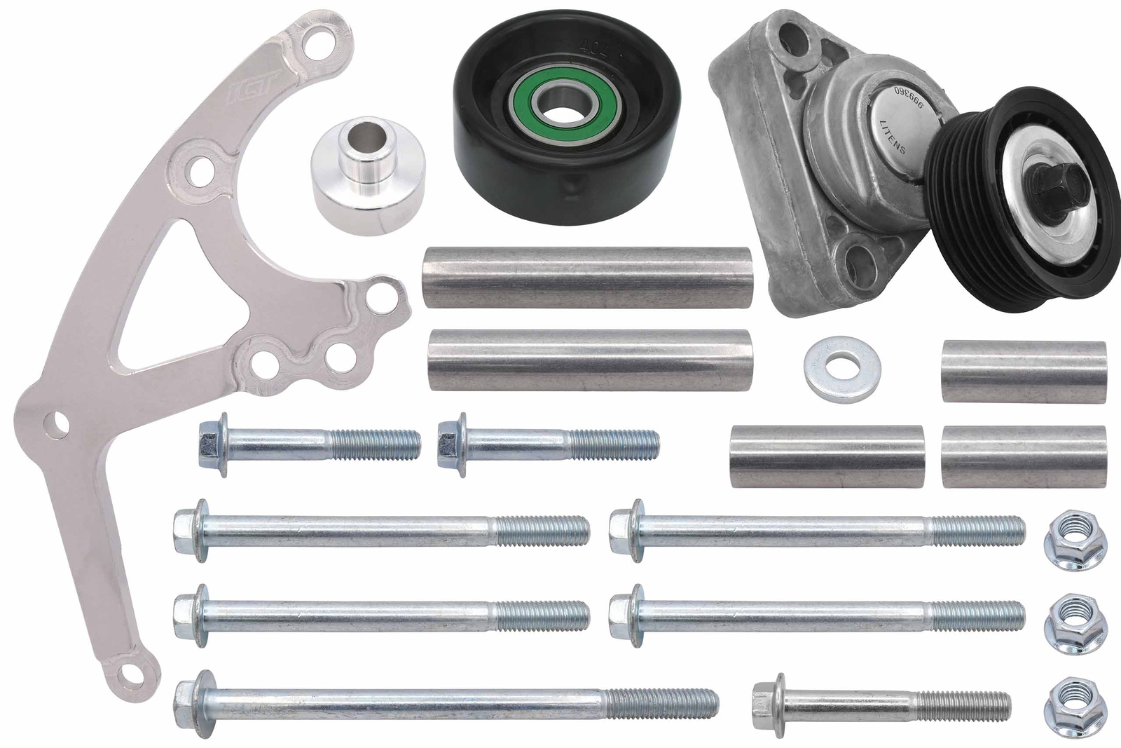 LS Low Mount Alternator Bracket for Electric Water Pump w/ Tensioner - Truck