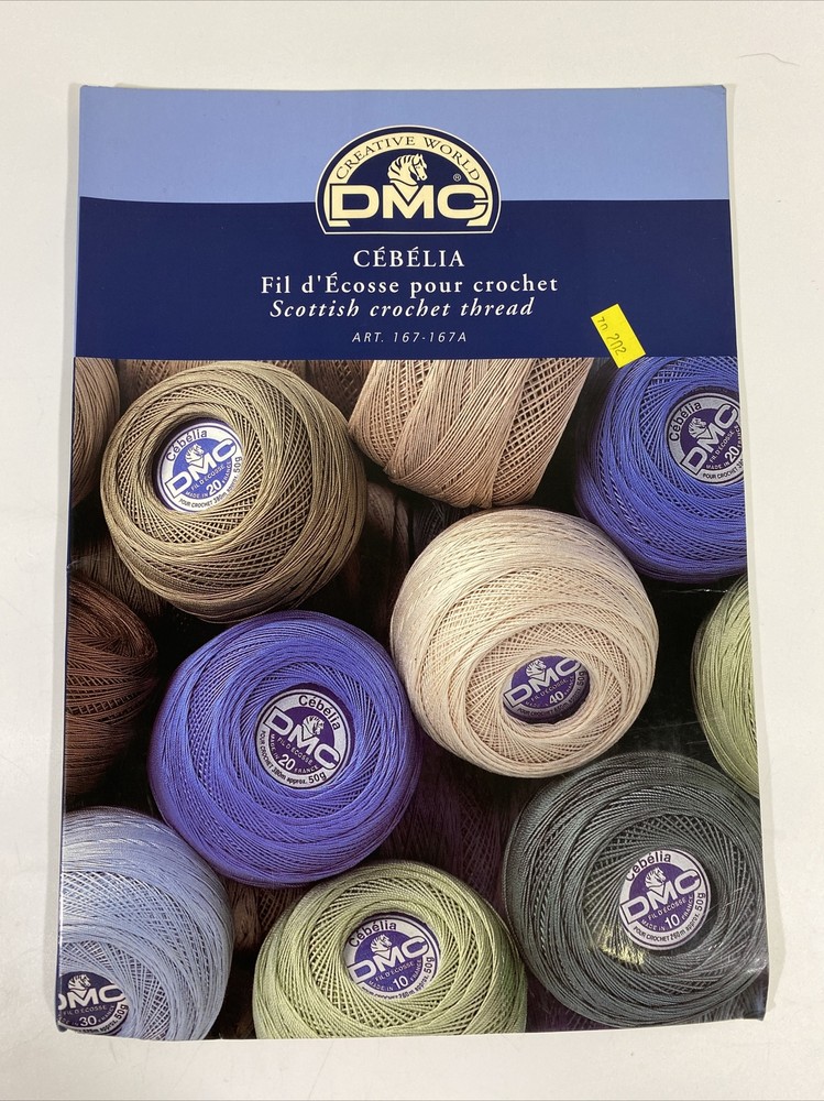 DMC Scottish Embroidery Crochet Thread Floss Color Sample Chart 1998