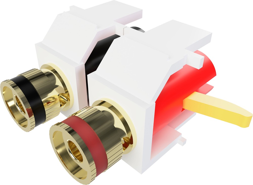 Speaker Snap Keystone Binding Posts 4 Pairs / 8 Pieces -White