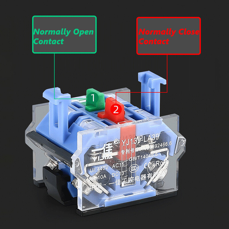 22mm Emergency Stop Key Switch with 2 Keys Latching Security Lock On/Off 10A