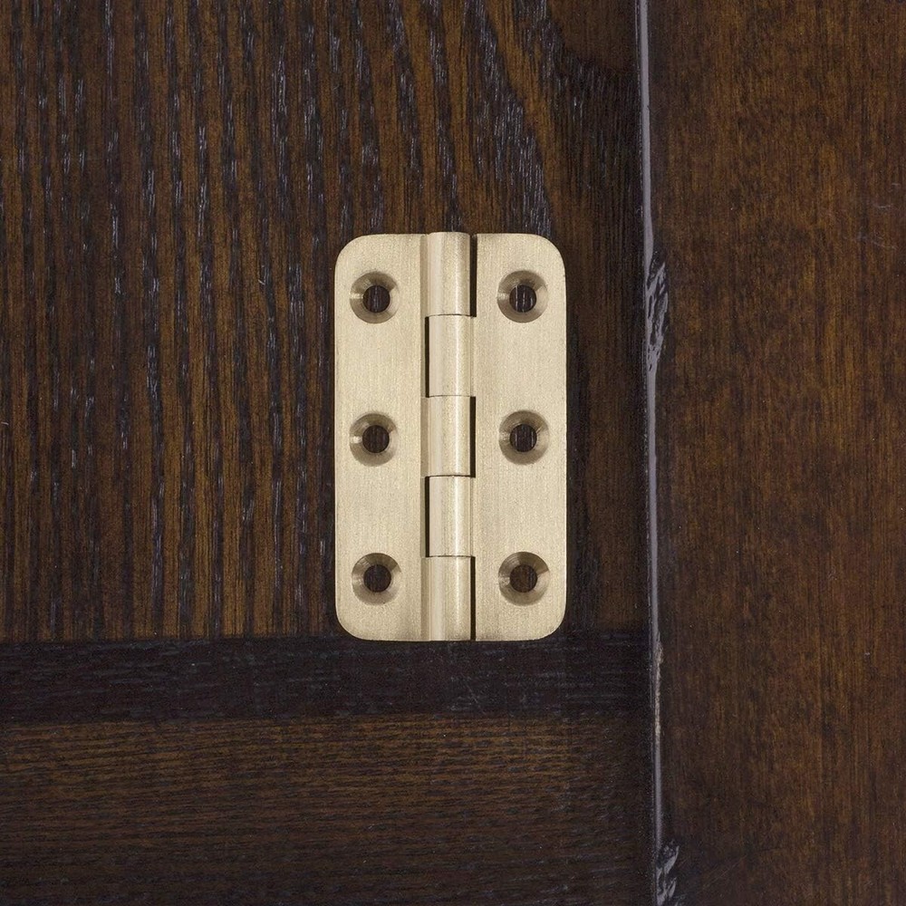 4-Pack Brushed Solid Brass Butt Hinges 2" for Cabinets and Wood Crafting
