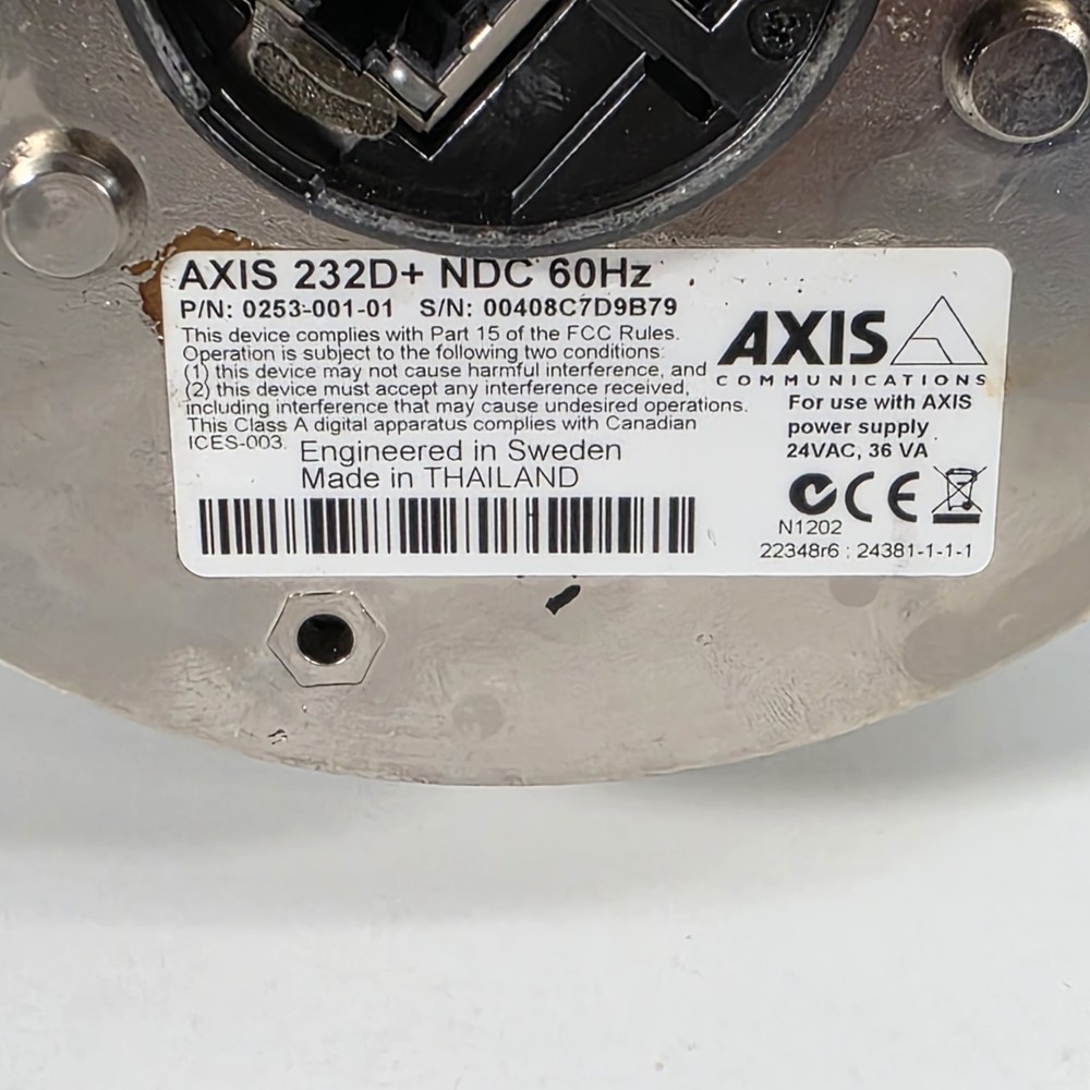 Axis 232D+NDC 60Hz Network Dome Surveillance Video Camera