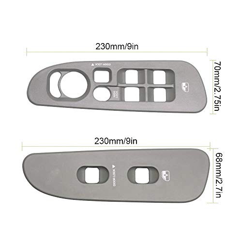 Driver and Passenger Grey Door Window Switch Panel Passenger & Driver Grey