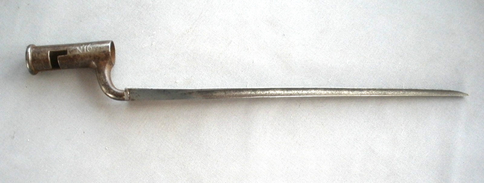 Brown Bess socket bayonet marked "KWA" (Ketland, Walker & Allport) engraved N 16