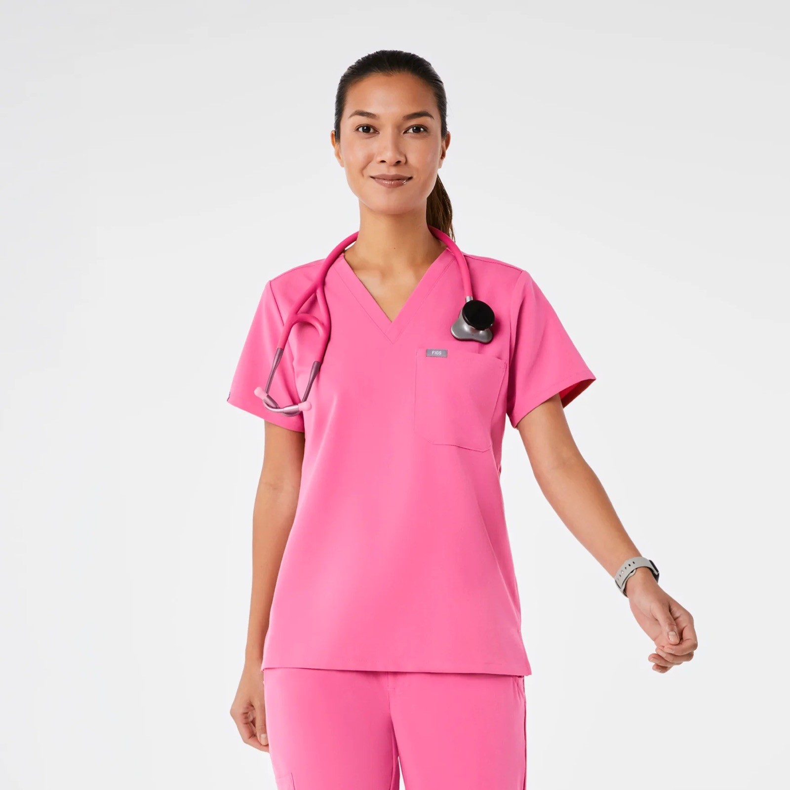 FIGS Catarina Scrub Top Zamora Joggers Set Small F*ing Pink 🎀 FREE SHIP