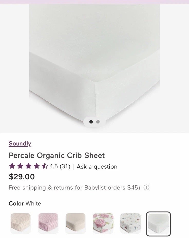 Soundly Percale Organic Crib Sheet