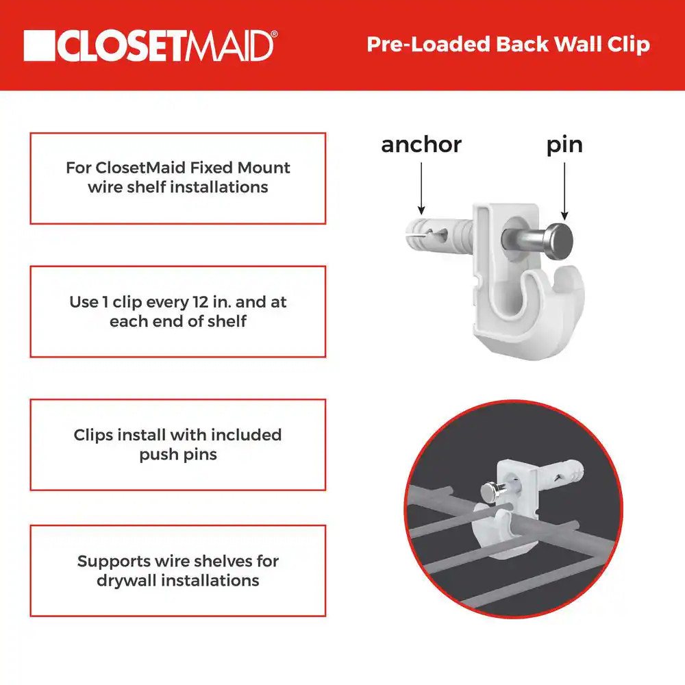Superslide 6.3 Mm. Preloaded Back Wall Clips (48-Pack)