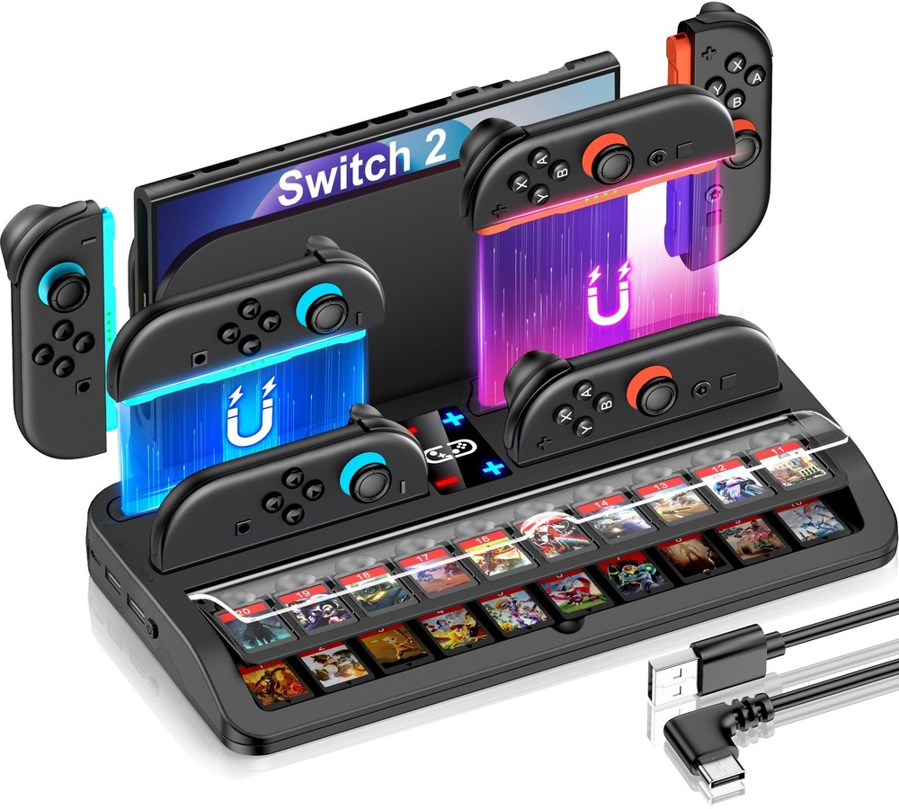 Switch 2 Joy-Cons Multi-Port Dock Charging Dock for Nintendo Switch 2 (2025)