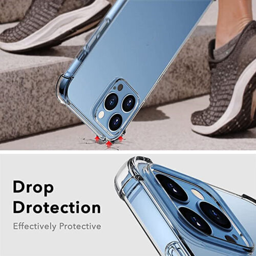 Clear Case Shockproof Cover for iPhone 16 15 14 13 12 11 Pro Max Mini XS XR X 8