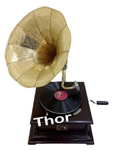 Nautical Gramophone Square With Brass Record Player Gramophone system