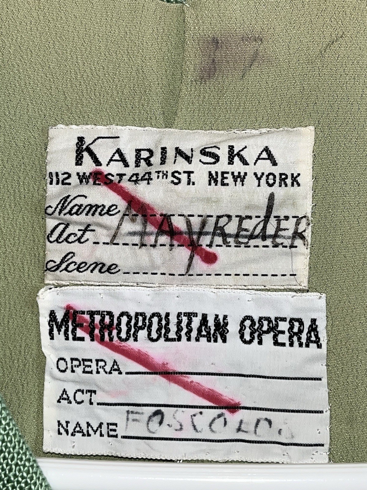 Vintage METROPOLITAN OPERA Met 50s Costume Department Karinska Theater Used Coat