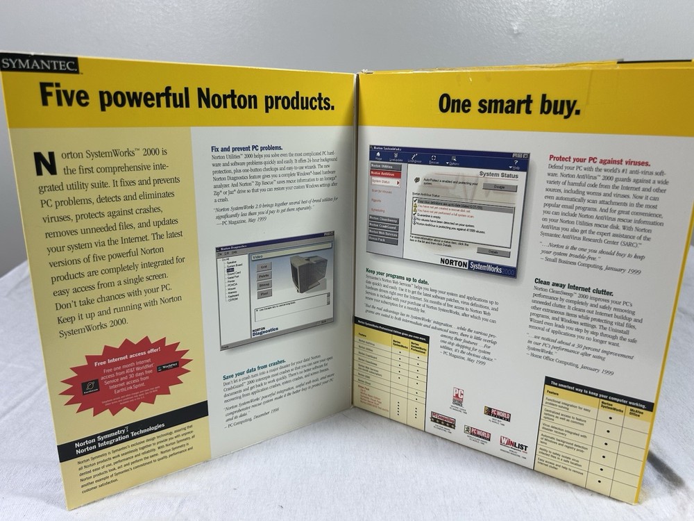 NORTON SYSTEM WORKS 2000 Version 3.0 SYMANTEC WINDOWS 95 98 Open Box