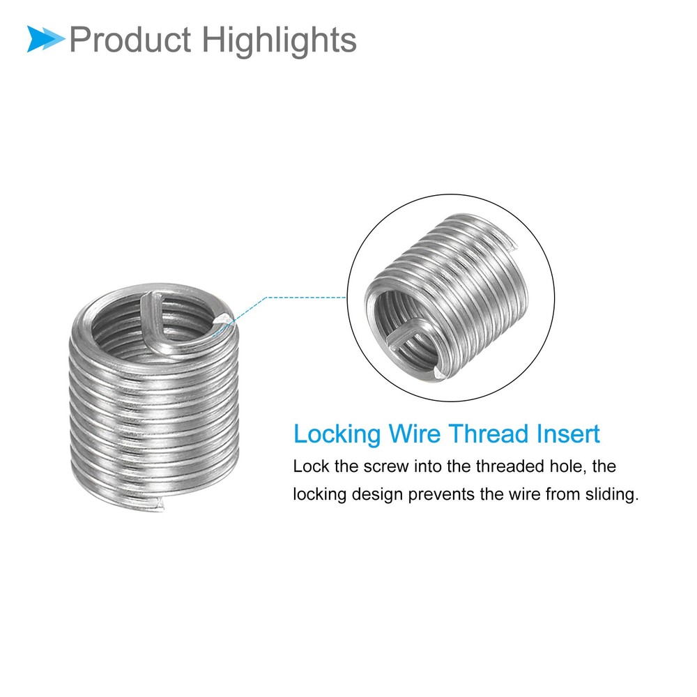 20pcs M5x0.8 2D Wire Thread Repair Insert Helical Type Coiled