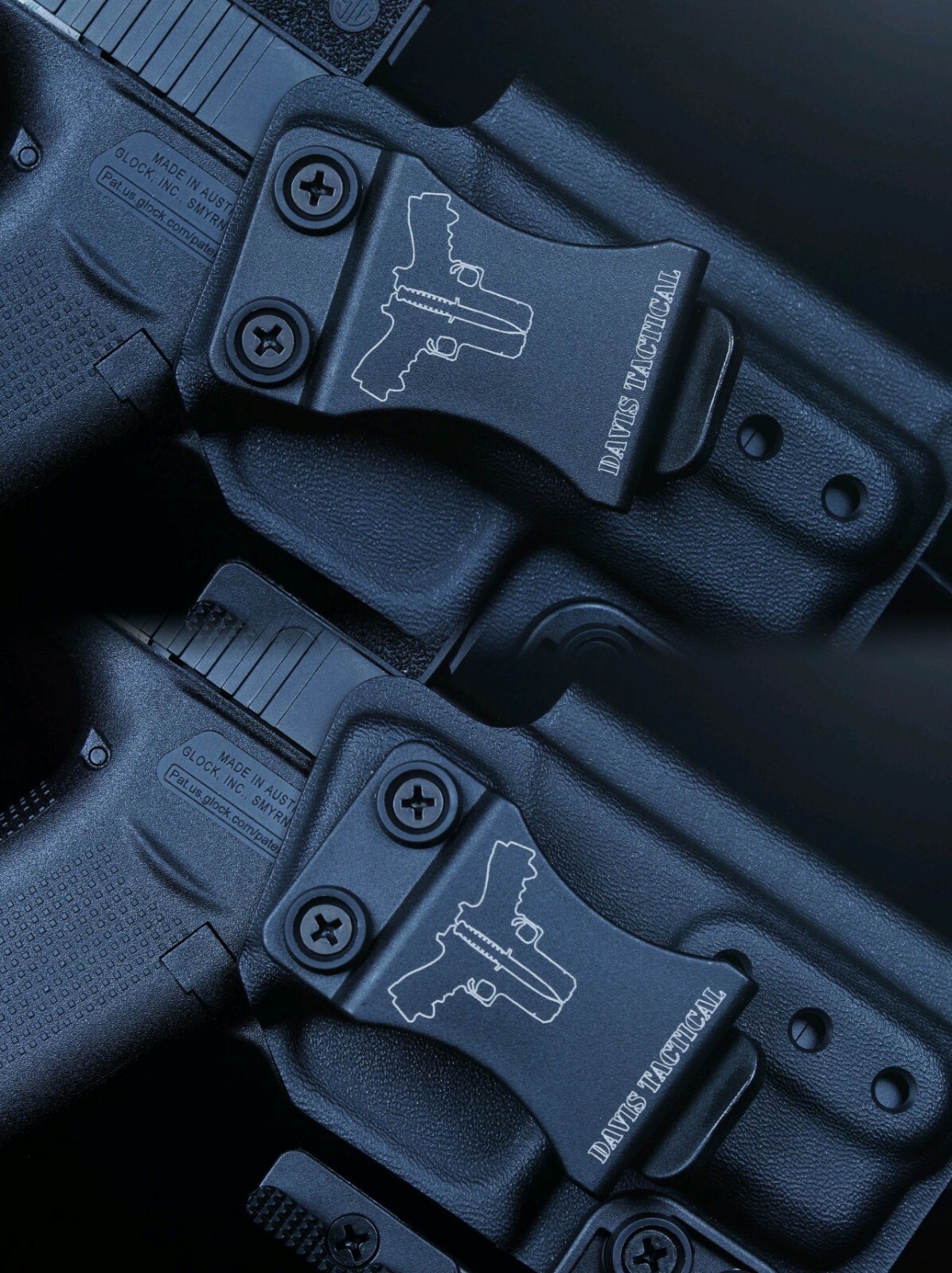 Davis Tactical IWB Light Bearing Kydex Holster For Glock 19//19X/23/32/45 TLR-7