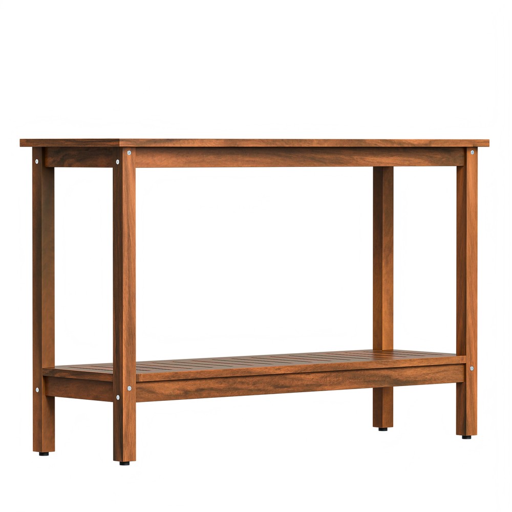 48" Console Table with Storage Behind Couch Sofa Table w/ Shelves For Garden