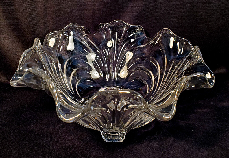 Cambridge Glass Deep Bowl Caprice Pattern Ruffled Edge