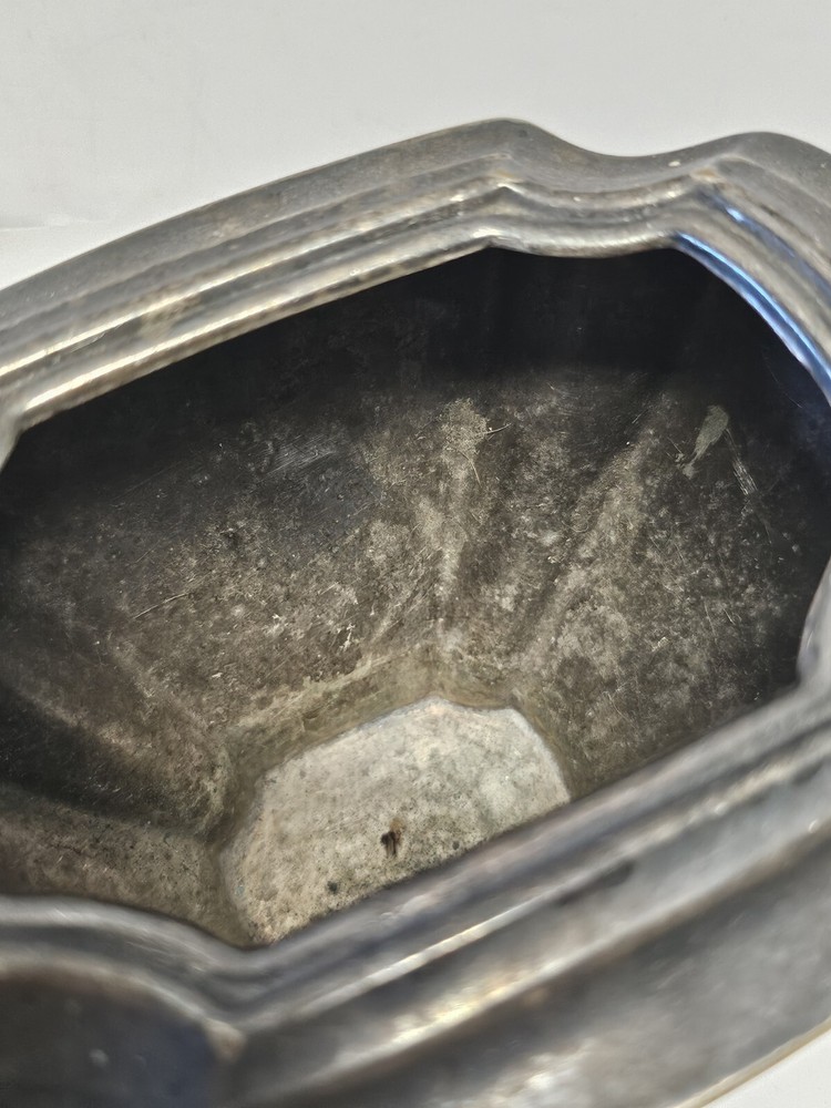 Antique Chippendale Lidded Silver Toned Sugar Container