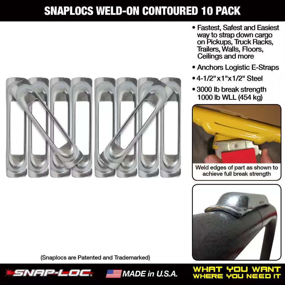 Contoured E-Track Single Strap Anchor Weld-On (10-Pack)