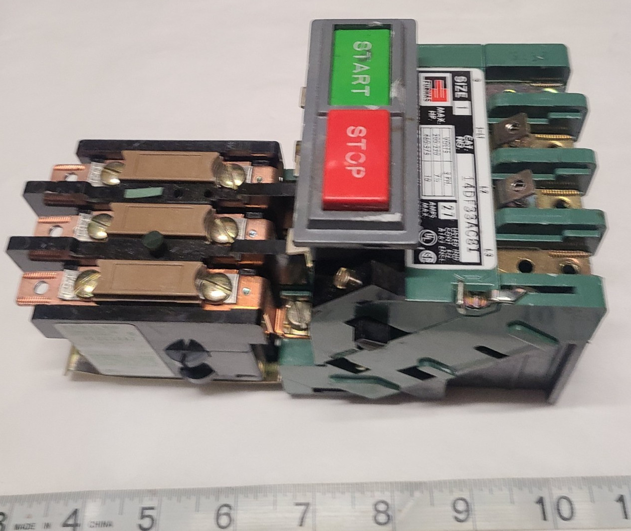 Furnas 14DF33AC81 Motor Starter Size 1, 27A Max, 200-575V rated 3 PH, 7.5-10 H.P