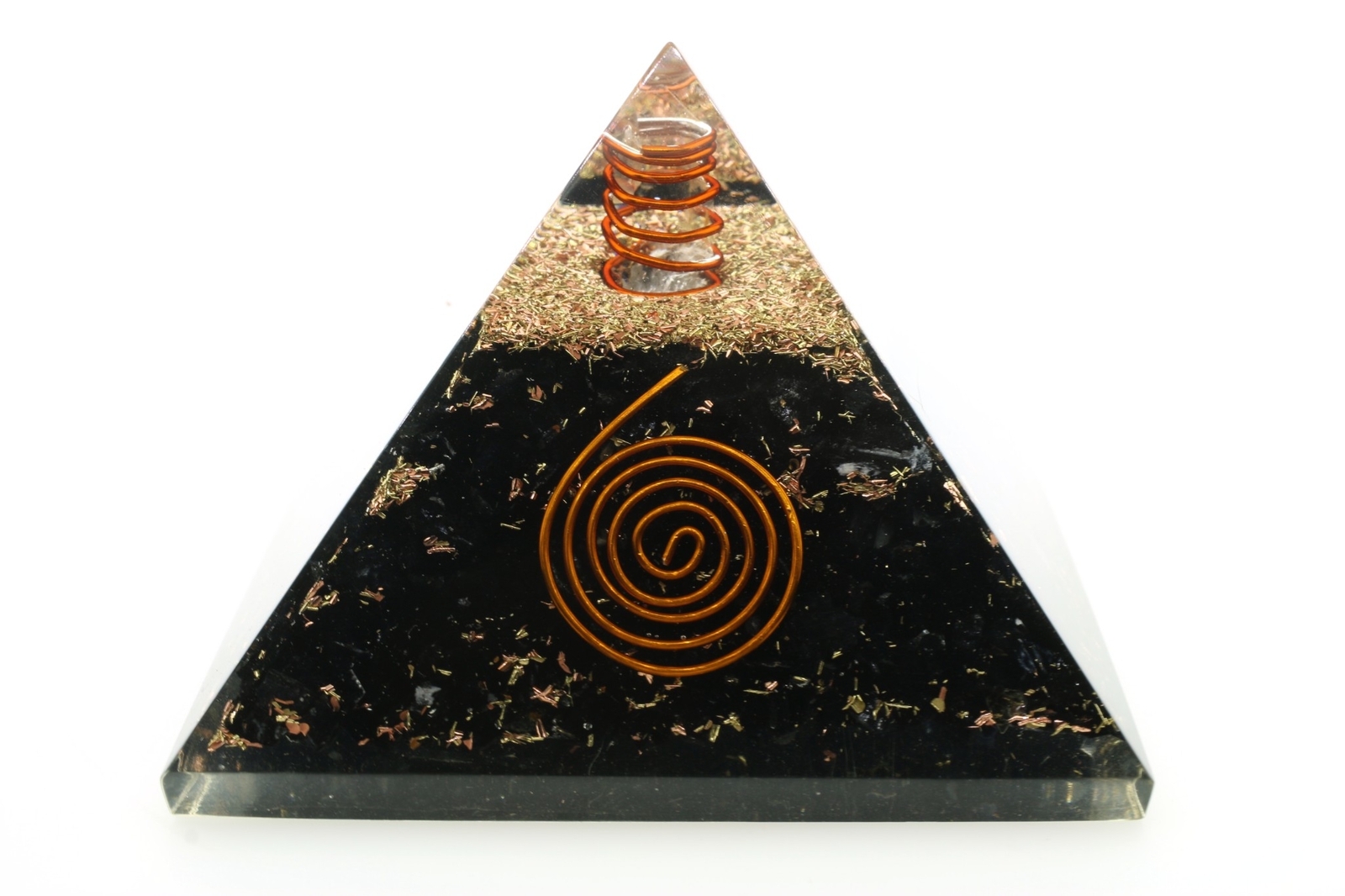 Natural Black Tourmaline Orgone Pyramid 3in LG 75mm EMF & 5G Orgone Protection