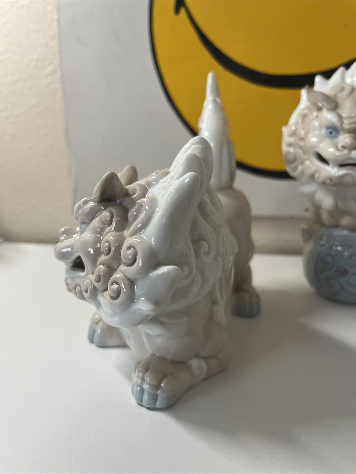 Vintage Set TKN Japan Porcelain Shishi Komainu Guardian Lion Foo Dogs Yoshimi K