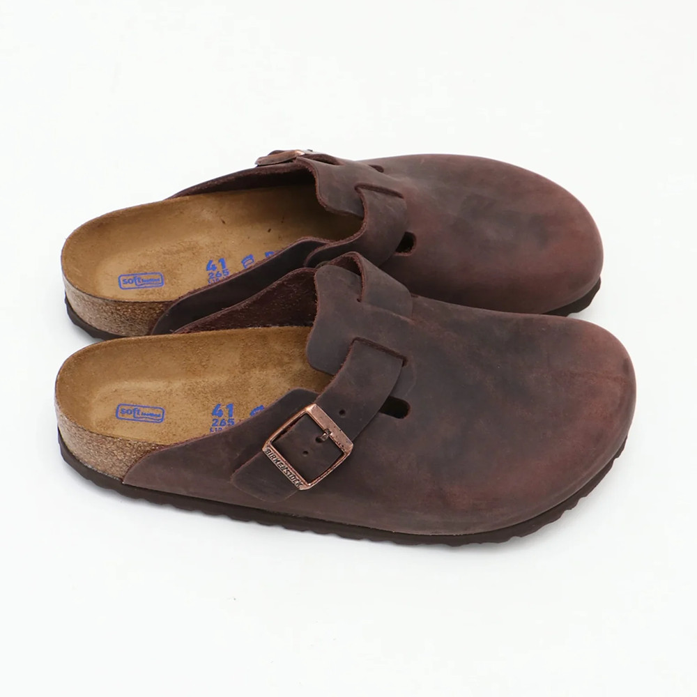 Birkenstock Boston Habana Oiled Leather Soft Footbed Clogs Women's Shoes