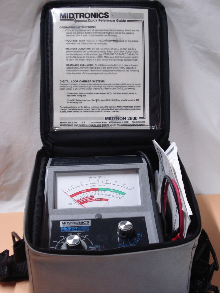 Midtronics Midtron 2600 Battery Condition Tester  w/ Case and Accessories